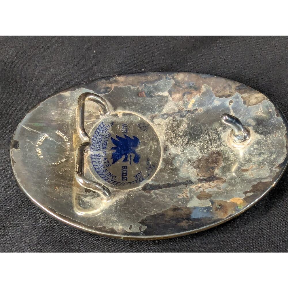 Award Design Medals Vintage Western Bull Skull Belt Buckle Silver Plated Gold... - Picture 10 of 12
